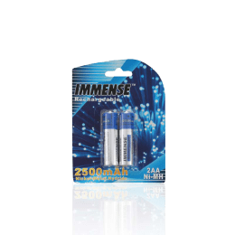 Immense 2500 mAh AA Rechargeable Battery (AA2500 mAh 1.2V, Blue/Silver) (Pack of 2) Immense 2500 mAh AA Rechargeable Battery (AA2500 mAh 1.2V, Blue/Silver) (Pack of 2)_1