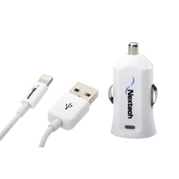 Nextech USB6i 2.4A Lighting Cable & Car Charger (USB6i, White) Nextech USB6i 2.4A Lighting Cable & Car Charger (USB6i, White)_1