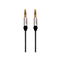 boAt Metallic 1.5 Meter 3.5mm Stereo to 3.5mm Stereo Audio Aux Cable (Tangle Free Cord, AUXS500-1.5, Black/Silver) boAt Metallic 1.5 Meter 3.5mm Stereo to 3.5mm Stereo Audio Aux Cable (Tangle Free Cord, AUXS500-1.5, Black/Silver)_1