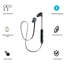 Philips In-Ear Wireless Earphones (SHB 1805BK/10, Black) Philips In-Ear Wireless Earphones (SHB 1805BK/10, Black)_4