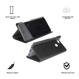 Stuffcool 19.81 cm (7.8 inch) Flipit Wallet Type Flip Leather Case Cover for Vivo Y17 (FLPTVVY17-BLK, Black) Stuffcool 19.81 cm (7.8 inch) Flipit Wallet Type Flip Leather Case Cover for Vivo Y17 (FLPTVVY17-BLK, Black)_3