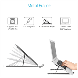 Portronics My Buddy K Laptop Stand (POR 421, Grey) Portronics My Buddy K Laptop Stand (POR 421, Grey)_5