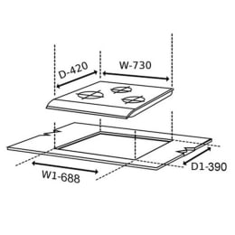 Glen 3 Burner Toughened Glass Built-in Gas Hob (Double Ring Forged Brass Burner, 1073 HT BW DB, Black) Glen 3 Burner Toughened Glass Built-in Gas Hob (Double Ring Forged Brass Burner, 1073 HT BW DB, Black)_8