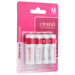 Croma 2400 mAh AA Ni-MH Rechargeable Battery (White/Pink) (Pack of 4) Croma 2400 mAh AA Ni-MH Rechargeable Battery (White/Pink) (Pack of 4)_1