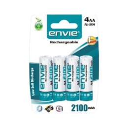Envie 2100 mAh Rechargeable Batteries (4AA-2100MAH, As Per Stock Availability) (Pack of 4) Envie 2100 mAh Rechargeable Batteries (4AA-2100MAH, As Per Stock Availability) (Pack of 4)_1