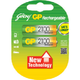 Godrej GP AA Rechargeable Battery (069T2C2A, Green/Yellow) (Pack of 2) Godrej GP AA Rechargeable Battery (069T2C2A, Green/Yellow) (Pack of 2)_1
