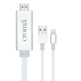 Croma HDMI (Type-A) to USB 2.0 (Type-A) + Lightning Cable (CA1777 W2327, White) Croma HDMI (Type-A) to USB 2.0 (Type-A) + Lightning Cable (CA1777 W2327, White)_1