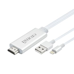 Croma HDMI (Type-A) to USB 2.0 (Type-A) + Lightning Cable (CA1777 W2327, White) Croma HDMI (Type-A) to USB 2.0 (Type-A) + Lightning Cable (CA1777 W2327, White)_3