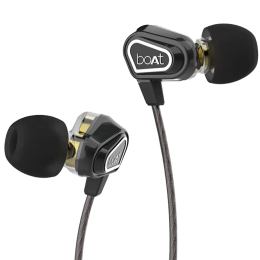 boAt Nirvanaa Duo In-Ear Wired Earphone with Mic (Deep Bass, Melody Black) boAt Nirvanaa Duo In-Ear Wired Earphone with Mic (Deep Bass, Melody Black)_1