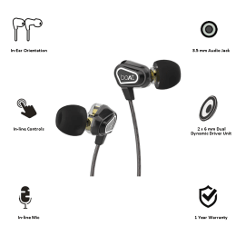boAt Nirvanaa Duo In-Ear Wired Earphone with Mic (Deep Bass, Melody Black) boAt Nirvanaa Duo In-Ear Wired Earphone with Mic (Deep Bass, Melody Black)_4