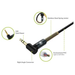 Tizum 25 cm 3.5mm Stereo Aux Cable with Spring (TM-AC-102-BLK, Black) Tizum 25 cm 3.5mm Stereo Aux Cable with Spring (TM-AC-102-BLK, Black)_4