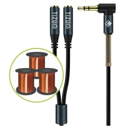 Tizum 25 cm 3.5mm Stereo Aux Cable with Spring (TM-AC-102-BLK, Black) Tizum 25 cm 3.5mm Stereo Aux Cable with Spring (TM-AC-102-BLK, Black)_2