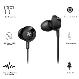Philips In-Ear Wired Earphones with Mic (SHE4305BK/00, Black) Philips In-Ear Wired Earphones with Mic (SHE4305BK/00, Black)_3