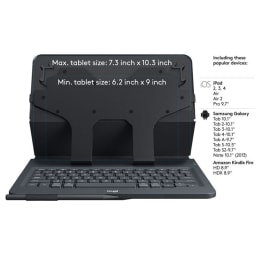 Logitech Bluetooth Keyboard Folio Case for Universal 9-10 Inch Tablets (920-008334, Black) Logitech Bluetooth Keyboard Folio Case for Universal 9-10 Inch Tablets (920-008334, Black)_4