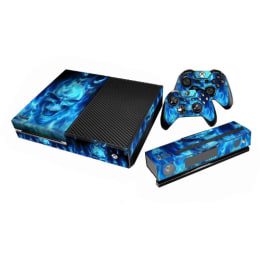 Elton Fire Theme Skin Sticker Cover for Microsoft Xbox One Console/Kinect and Controllers (EL00097, Blue) Elton Fire Theme Skin Sticker Cover for Microsoft Xbox One Console/Kinect and Controllers (EL00097, Blue)_1
