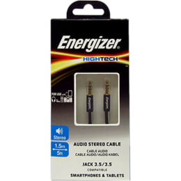 Energizer 150 cm 3.5mm Stereo Aux Jack Cable (C13JAJAHBK4, Black) Energizer 150 cm 3.5mm Stereo Aux Jack Cable (C13JAJAHBK4, Black)_1
