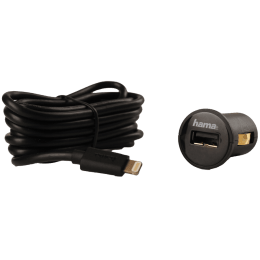 Hama 2.4 Amp Car Charger and Lightning Cable (108995, Black) Hama 2.4 Amp Car Charger and Lightning Cable (108995, Black)_2