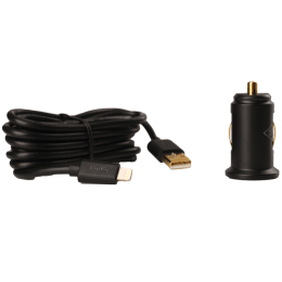 Hama 2.4 Amp Car Charger and Lightning Cable (108995, Black) Hama 2.4 Amp Car Charger and Lightning Cable (108995, Black)_1