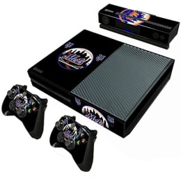 Elton Mets Baseball MLB Theme Skin Sticker Cover for Microsoft Xbox One Console/Kinect and Controllers (EL000102, Black) Elton Mets Baseball MLB Theme Skin Sticker Cover for Microsoft Xbox One Console/Kinect and Controllers (EL000102, Black)_1