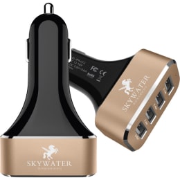 Skywater 2.4 Amp Car Charging Adapter (SW-210, Gold) Skywater 2.4 Amp Car Charging Adapter (SW-210, Gold)_1