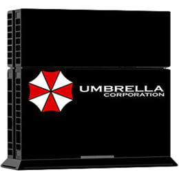Elton Resident Evil Umbrella Corporation Theme Skin Sticker Cover for Sony PS4 Console and Controllers (EL00066, Black/White) Elton Resident Evil Umbrella Corporation Theme Skin Sticker Cover for Sony PS4 Console and Controllers (EL00066, Black/White)_1