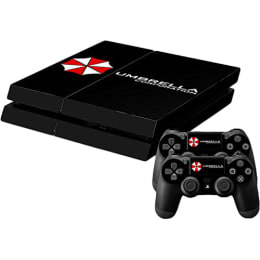 Elton Resident Evil Umbrella Corporation Theme Skin Sticker Cover for Sony PS4 Console and Controllers (EL00066, Black/White) Elton Resident Evil Umbrella Corporation Theme Skin Sticker Cover for Sony PS4 Console and Controllers (EL00066, Black/White)_2