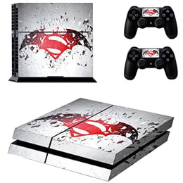 Elton Batman v/s Superman Theme Skin Sticker Cover for Sony PS4 Console and Controllers (EL00055, Red/White) Elton Batman v/s Superman Theme Skin Sticker Cover for Sony PS4 Console and Controllers (EL00055, Red/White)_1