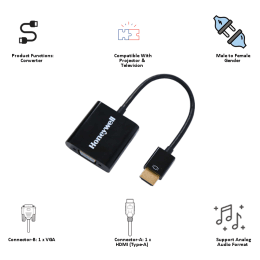 Honeywell HDMI (Type-A) to VGA Cable (HC000001/ADP/BLK, Black) Honeywell HDMI (Type-A) to VGA Cable (HC000001/ADP/BLK, Black)_6
