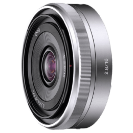 Sony E 16 mm F2.8 Lens (SEL16F28, Silver) Sony E 16 mm F2.8 Lens (SEL16F28, Silver)_1