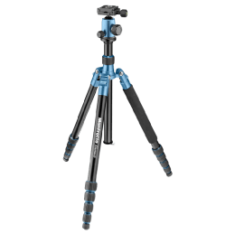 Manfrotto 164 cm Height Traveller Tripod Big with Ball Head (MKELEB5BL-BH, Blue) Manfrotto 164 cm Height Traveller Tripod Big with Ball Head (MKELEB5BL-BH, Blue)_1