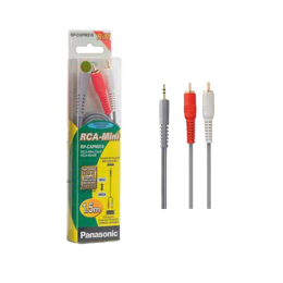 Panasonic 150 cm RCA to 2RCA AV Cable (RP-CVP0G15, Grey) Panasonic 150 cm RCA to 2RCA AV Cable (RP-CVP0G15, Grey)_1