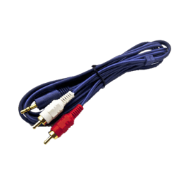 Bandridge 200 cm 3.5mm Stereo to 2RCA Aux Cable with Phone Socket (Blue) Bandridge 200 cm 3.5mm Stereo to 2RCA Aux Cable with Phone Socket (Blue)_1
