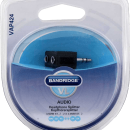 Bandridge 3.5mm Stereo Headphones Splitter (VAP424, Black) Bandridge 3.5mm Stereo Headphones Splitter (VAP424, Black)_1