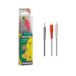 Panasonic 150 cm 3.5mm Stereo to 2RCA Audio Cable (Grey) Panasonic 150 cm 3.5mm Stereo to 2RCA Audio Cable (Grey)_1