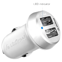 Stuffcool Drive It 2.4 Amp Dual USB Car Charging Adapter with Cable (CKATOMMI-WHT, White) Stuffcool Drive It 2.4 Amp Dual USB Car Charging Adapter with Cable (CKATOMMI-WHT, White)_3