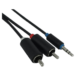 Ultra 150 cm 3.5mm Stereo to 2RCA Audio Cable (UL103-0150, Black) Ultra 150 cm 3.5mm Stereo to 2RCA Audio Cable (UL103-0150, Black)_3