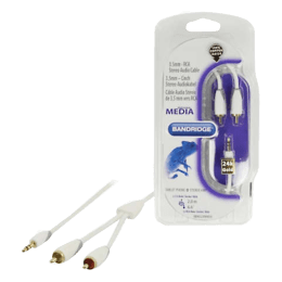 Bandridge 200 cm 3.5mm Stereo to 2RCA Audio Cable (BBM22200W20, Black) Bandridge 200 cm 3.5mm Stereo to 2RCA Audio Cable (BBM22200W20, Black)_1