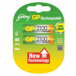 Godrej GP 2100 mAh AA Rechargeable Battery (Green/Yellow) (Pack of 2) Godrej GP 2100 mAh AA Rechargeable Battery (Green/Yellow) (Pack of 2)_1