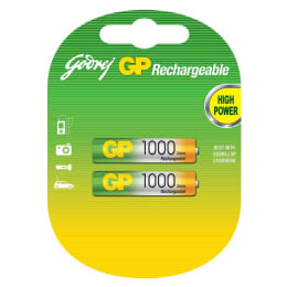 Godrej GP 1000 mAh AAA Rechargeable Battery (Green/Yellow) (Pack of 2) Godrej GP 1000 mAh AAA Rechargeable Battery (Green/Yellow) (Pack of 2)_1