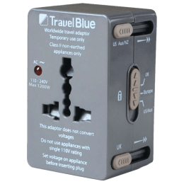 Travel Blue All-In-One Worldwide Travel Adaptor (179, Grey) Travel Blue All-In-One Worldwide Travel Adaptor (179, Grey)_1