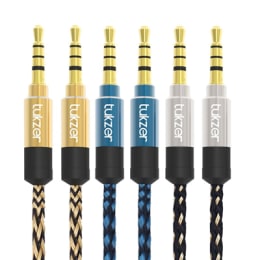 Tukzer 150 cm 3.5mm Stereo Aux Cable Nylon Braided (TZ-AV-101, As Per Stock Availability) Tukzer 150 cm 3.5mm Stereo Aux Cable Nylon Braided (TZ-AV-101, As Per Stock Availability)_1