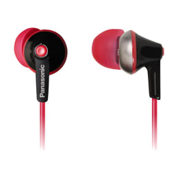 Panasonic In-Ear Wired Earphones with Mic (RP-HBE125MGW, Black/Red) Panasonic In-Ear Wired Earphones with Mic (RP-HBE125MGW, Black/Red)_1