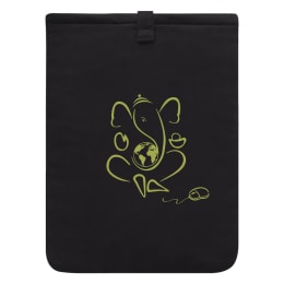 Clean Planet Canvas Quotient Ganesha Charm Jute Sleeve For 15 Inch Laptop (Magnetic Closure, CP_COVERS_LAPTOP_G, Black) Clean Planet Canvas Quotient Ganesha Charm Jute Sleeve For 15 Inch Laptop (Magnetic Closure, CP_COVERS_LAPTOP_G, Black)_1