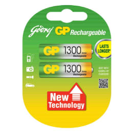 Godrej GP 1300 mAh Ni-MH AA Rechargeable Batteries (069T2M2B, As Per Stock Availability) (Pack of 2) Godrej GP 1300 mAh Ni-MH AA Rechargeable Batteries (069T2M2B, As Per Stock Availability) (Pack of 2)_1