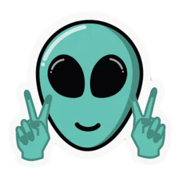 The Souled Store Alien Peace Sticker (Blue) The Souled Store Alien Peace Sticker (Blue)_1