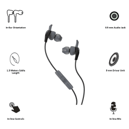 Skullcandy XT-plyo In-Ear Wired Earphones with Mic (S2WIHX-448, Black/Grey) Skullcandy XT-plyo In-Ear Wired Earphones with Mic (S2WIHX-448, Black/Grey)_4