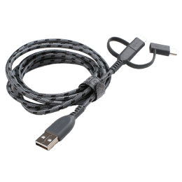 Boompods Trio 150 cm 3-in-1 USB 2.0 (Type-A) to USB (Type-C) + Lightning + Micro USB Cable (BP-TRIO-GRA, Graphite) Boompods Trio 150 cm 3-in-1 USB 2.0 (Type-A) to USB (Type-C) + Lightning + Micro USB Cable (BP-TRIO-GRA, Graphite)_1