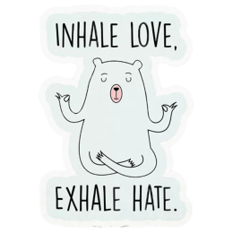 The Souled Store Inhale Love Plus Exhale Hate Sticker (White) The Souled Store Inhale Love Plus Exhale Hate Sticker (White)_1