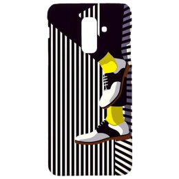Cangaroo Textured with Shoes Polycarbonate Hard Back Case Cover for Samsung Galaxy A6 Plus/J8 (HD_SamA6P_Kri_019_BWFOOT, Black) Cangaroo Textured with Shoes Polycarbonate Hard Back Case Cover for Samsung Galaxy A6 Plus/J8 (HD_SamA6P_Kri_019_BWFOOT, Black)_1