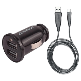 Stuffcool Dual USB 2.4 Amp Car Charging Adapter with Cable (BOULET24-BLK/BLK, Black) Stuffcool Dual USB 2.4 Amp Car Charging Adapter with Cable (BOULET24-BLK/BLK, Black)_1